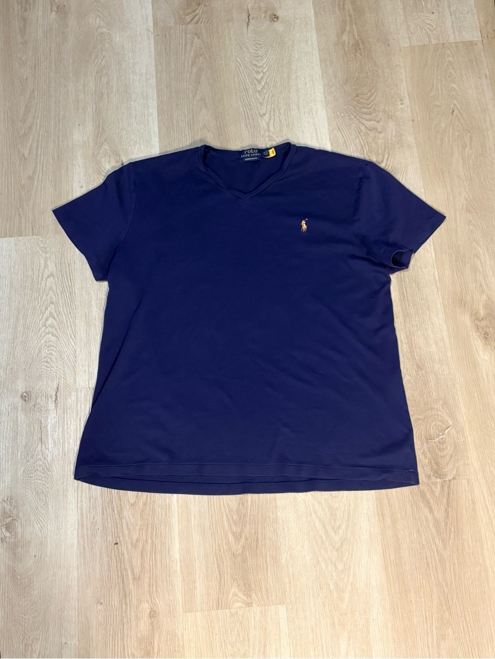 Polo Ralph Lauren Navy Blue V Neck T-Shirt Size XXL Casual Summer Preppy